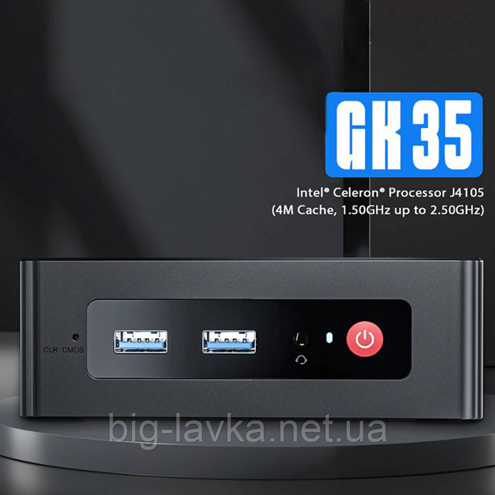 Міні ПК Beelink GK35 Intel Gemini Lake J4205 8 ГБ ОЗП 256 Гб SSD 2.4G 5.8G WiFi BT4.0 Windows 10 Чорний