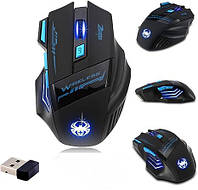 Бездротова ігрова комп'ютерна миша Zelotes F14 Professional Blue LED 2400 DPI USB 2.4G