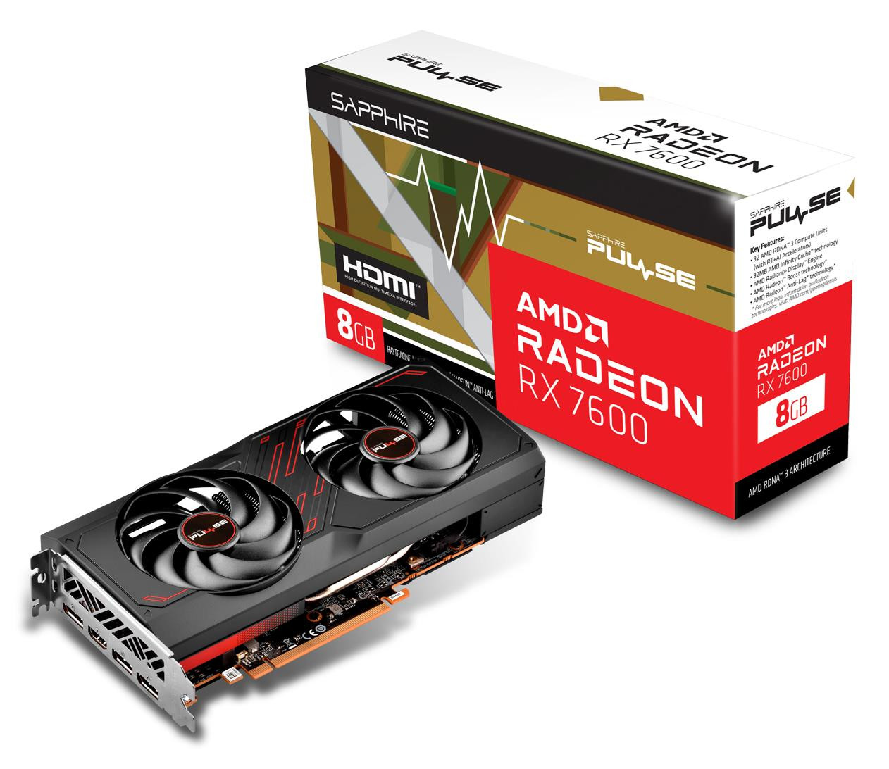 Відеокарта Sapphire Radeon RX 7600 8 GB PULSE (11324-01-20G), фото 1