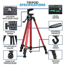 Штатив TriPod 3366 0.50-1.40м, Штатив для телефону і камери з пультом, Тринога для телефону і фотоапарата, фото 4