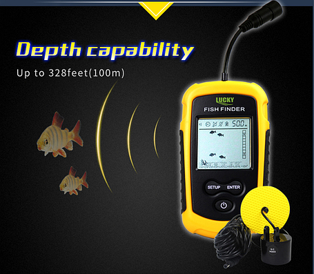 Ехолот Fish Finder портативний, Провідний ехолокатор для риболовлі, Ехолот для риболовлі, фото 1