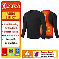 Кофта з підігрівом 3 зони від Power Bank USB до 50 С чоловіча М Чорний Хіт продажу!