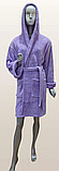 Короткий жіночий банний халат з капюшоном Туреччина Велсофт, фото 3