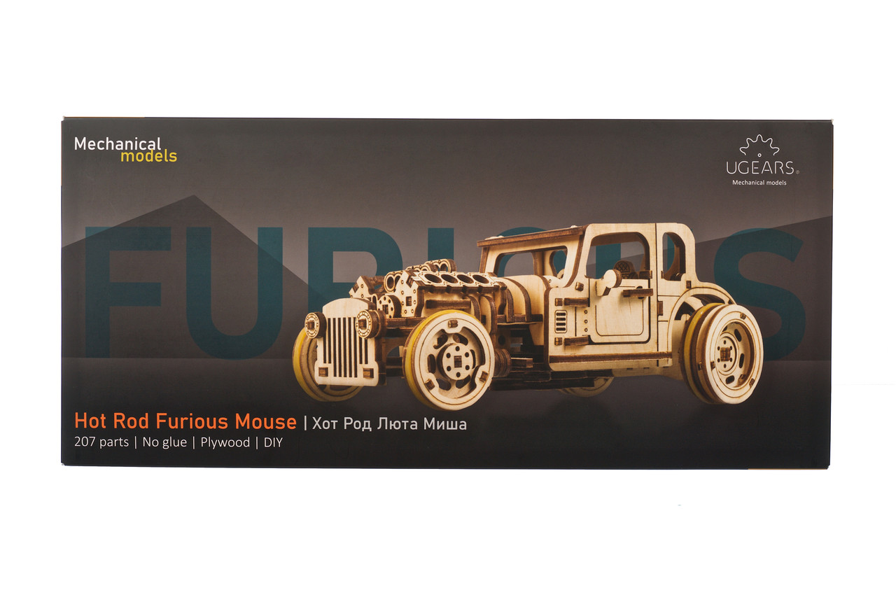 Механічний 3Д пазл Ukrainian Gears Хот Род Люта миша, фото 1