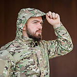 Тактичний костюм мультикам софтшел "Grifon Shark Tornado" (куртка+штани з наколінниками) осінній, фото 6