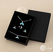 Комплект Набір срібних прикрас "Русалка" підвіска, сережки, браслет, кільце S925 проби EGYPT SILVER