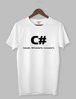 Футболка з прикольним дизайном « C# is awesome»