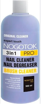 Засіб 3в1 для знежирення, зняття липкого шару та очищення пензлів "НОГОТОК PRO", 500 мл, фото 1