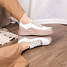 Шкіряні бежеві жіночі кеди  36 р-р, фото 9