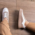 Шкіряні бежеві жіночі кеди  36 р-р, фото 8