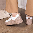 Шкіряні бежеві жіночі кеди  36 р-р, фото 7