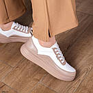 Шкіряні бежеві жіночі кеди  36 р-р, фото 5