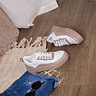 Шкіряні бежеві жіночі кеди  36 р-р, фото 4