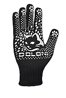 Перчатки трикотажные Doloni с ПВХ рисунком, черные (4894)