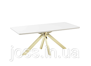 Стіл обідній білий на золотій ніжці 200x90x76см JOSS Карла, фото 5