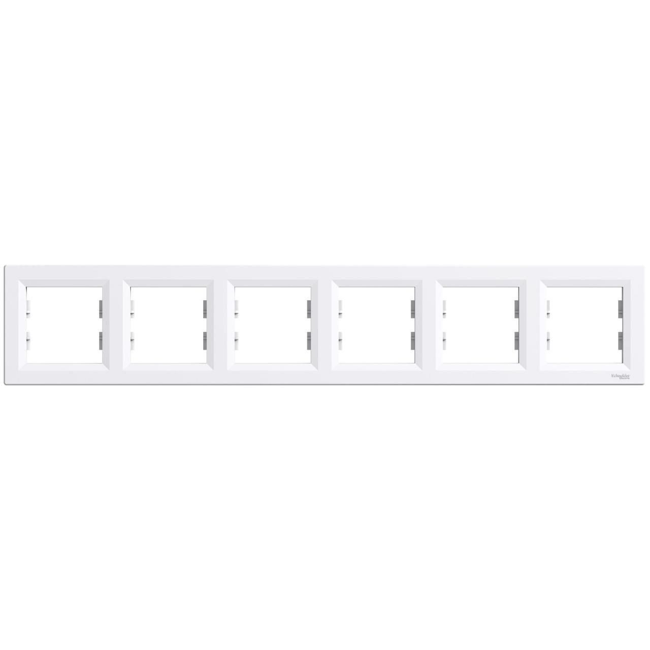 Рамка шестимісна горизонтальна Schneider Electric Asfora біла