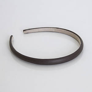 Обруч для волосся тонкий класичний м'який коричневого кольору всередині під замш бежевого кольору ширина 10 мм