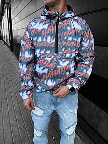 Анорак куртка чоловіча синя весна-осінь котоновий з капюшоном Entrada