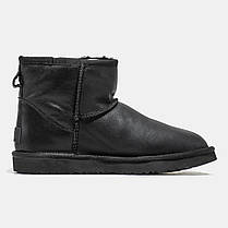 Зимові Черевики UGG Mini Black Leather / УГГ Міні Лезер Чорні, фото 2