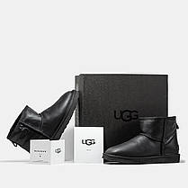 Зимові Черевики UGG Mini Black Leather / УГГ Міні Лезер Чорні, фото 5