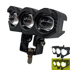 LED фара з чітким світловим кордоном 30W надяскрава мото-фара 10W х 3 комбо-промінь, фото 2