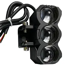 LED фара з чітким світловим кордоном 30W надяскрава мото-фара 10W х 3 комбо-промінь, фото 3