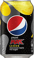 Напиток сильногазированный БЕЗ САХАРА со вкусом лимона Pepsi Max Lemon 330 мл Дания