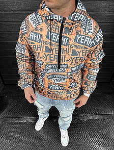 Анорак куртка чоловіча помаранчева весна-осінь котоновий з капюшоном Entrada