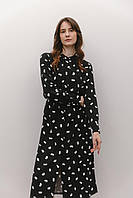 Платье женское свободное с разрезами по боковым швам черное Modna KAZKA MKAZ6504-2