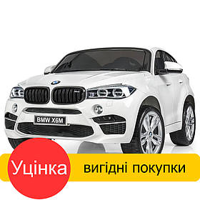 Уцінка! Дитячий електромобіль BMW (2 мотори по 35W, MP3, USB, двомісний) Bambi JJ2168EBLR-1 Білий