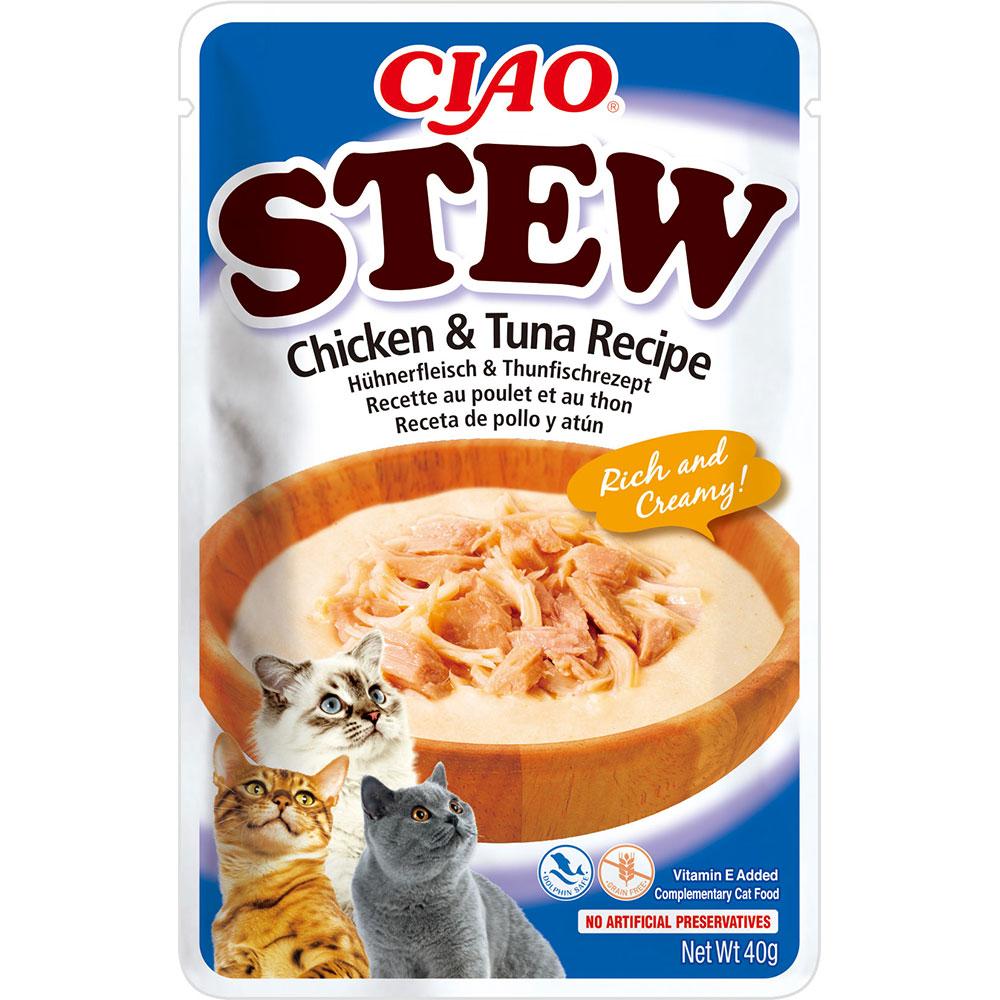 Вологий корм для котів з тушкованою куркою та тунцем Inaba CIAO Stew 40 г