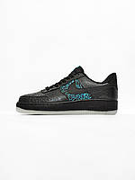Мужские кроссовки Nike Air Force x Space Jam" Black кожаные Найк Аир Форс черные (G)