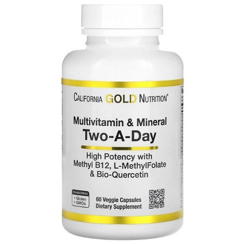Вітаміни California Gold Nutrition Multivitamin & Mineral Two-A-Day (60 капсул.)