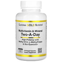 Витамины California Gold Nutrition Multivitamin & Mineral Two-A-Day (60 капсул.)