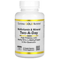 Вітаміни California Gold Nutrition Multivitamin & Mineral Two-A-Day (60 капсул.)