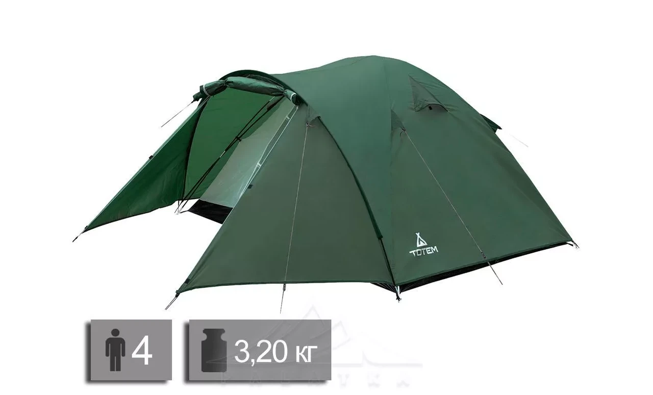 Намет туристичний чотиримісний двошаровий Totem UTTT-017 Chinook 4 V2 (Green)