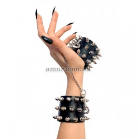 Наручники із шипами Art of Sex — Rose Spiked Leather Handcuffs, натуральна шкіра