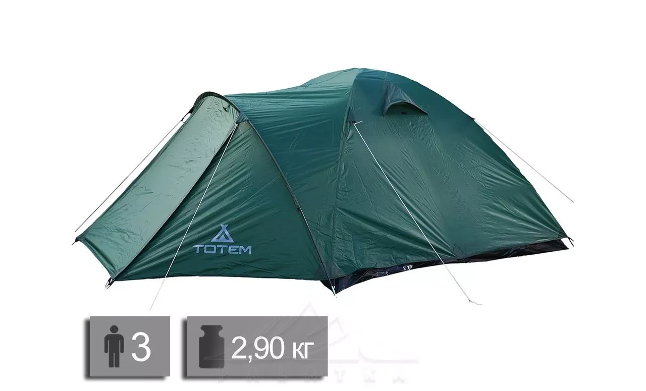 Намет туристичний тримісний двошаровий Totem UTTT-018 Indi 3 V2 (Green)