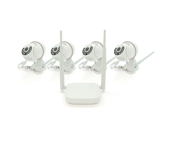 Комплект відеоспостереження WIFI-PTZ Outdoor 009-4-2MP Pipo (4 вуличні камери, кабелі, блок живлення, відеореєстратор APP-Xmeye)