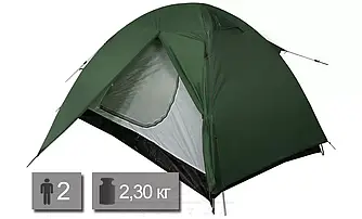 Намет туристичний двомісний двошаровий Totem UTTT-020 Tepee 2 V2 (Green), 2-3 місниа