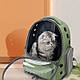 Рюкзак-переноска для кішок Taotaopets 251103 Panoramic з прозорим вікном Green, фото 5