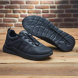 Чоловічі шкіряні кросівки Adidas black Міські на шнурках, Кросівки вуличні чорні для молоді *М-139*, фото 4