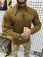 Тактическая кофта зеленая военная хаки Ubacs флис осень олива убакс флиска флиовка рубашка боевая XL, Койот