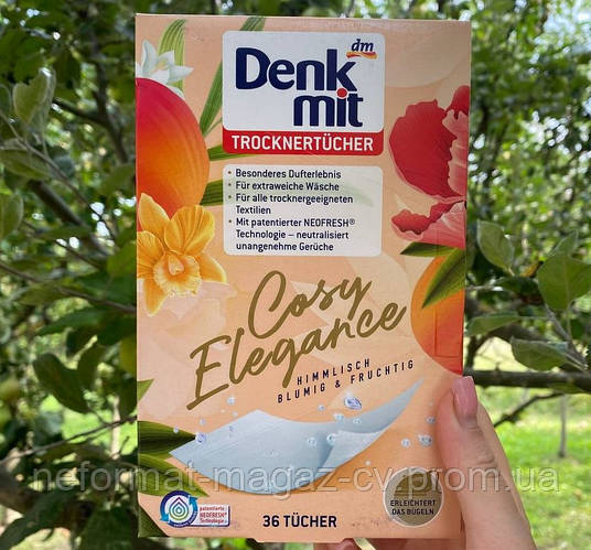 Ароматизированные салфетки для сушильной машины Denkmit Cosy Elegance ...