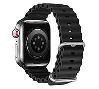 Ремешок силиконовый Primolux Ocean для часов Apple Watch 42 mm / 44 mm / 45 mm - Black