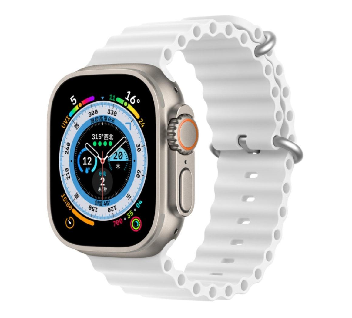 Ремінець силіконовий Primolux Ocean для годинника Apple Watch 38 mm / 40 mm / 41 mm - White, фото 1