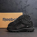 Кросівки чоловічі демісезонні Reebok Спортивні шкіряні повсякденні, Кросівки чорні весна/осінь шкіра взуття, фото 5
