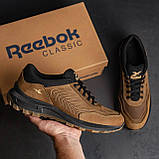 Кросівки чоловічі демісезонні Reebok Спортивні шкіряні повсякденні, Кросівки оливкові весна/осінь шкіра взуття, фото 3