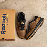 Кросівки чоловічі демісезонні Reebok Спортивні шкіряні повсякденні, Кросівки оливкові весна/осінь шкіра взуття, фото 7