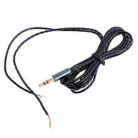 Аудио (3.5мм/3полюса) кабель (1.2м) для ремонта наушников, черный